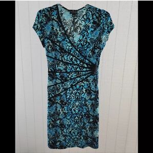 Y2K Dress Size 14 Connected Apparel Blue Black Goth Fairy Whimsical 31" waist